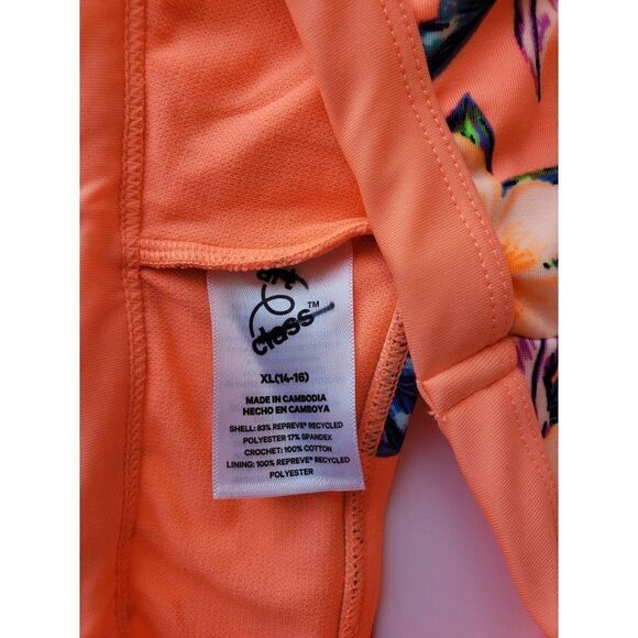 Girls Bikini Top Neon Floral Swimwear Bathing suit Top XL 14/16 NWT - Picture 9 of 9